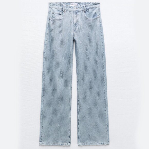 NWT Zara Rhinestone Jeans Size 2 - Picture 5 of 10
